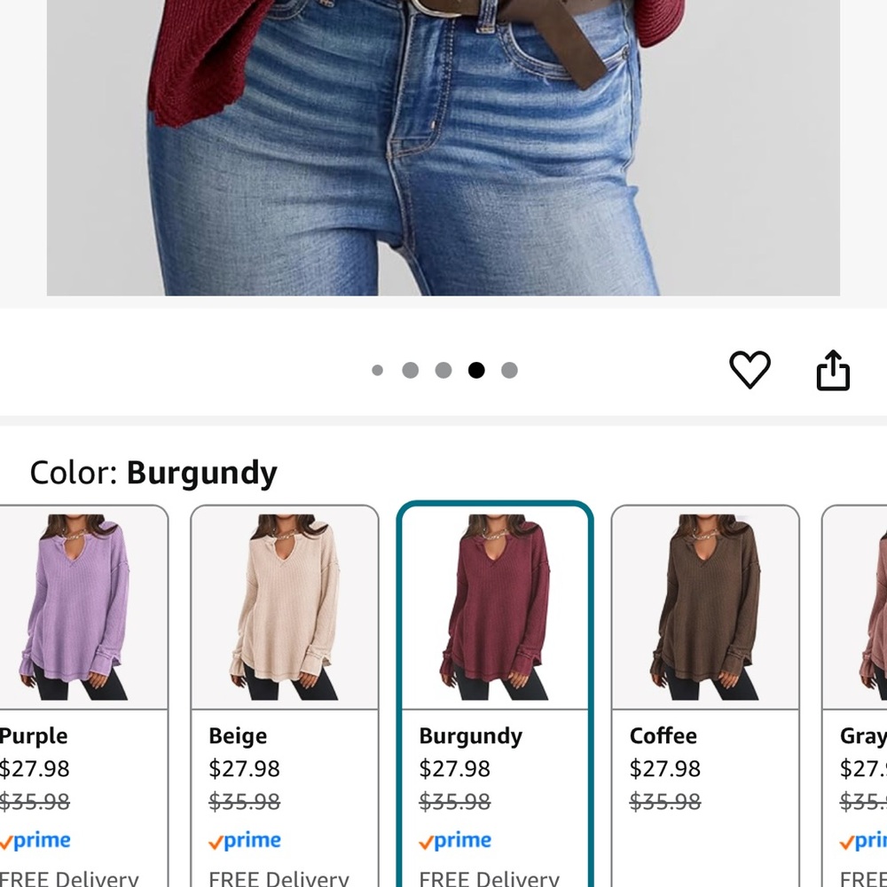Prettygarden Women's Burgundy top - Picture 7 of 8